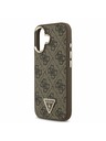 Guess Guess PU Leather 4G Strass Triangle Logo Gold Frame MagSafe Hátlap iPhone 17 Brown