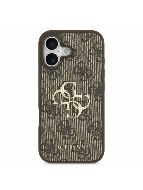 Guess Guess PU 4G Metal Logo Hátlap iPhone 17 Brown