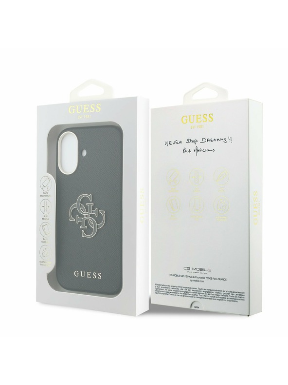 Guess Guess PU Resin Logo Hátlap iPhone 17 Black