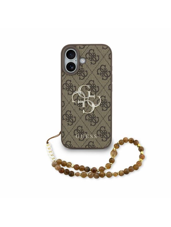 Guess Guess PU 4G Metal Logo Strap Hátlap iPhone 17 Brown