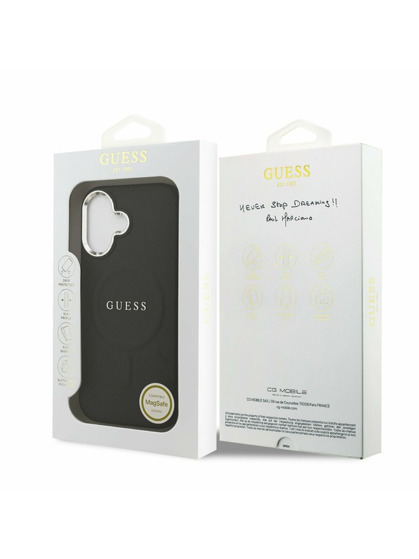 Guess Guess PU Saffiano MagSafe Hátlap iPhone 17 Black