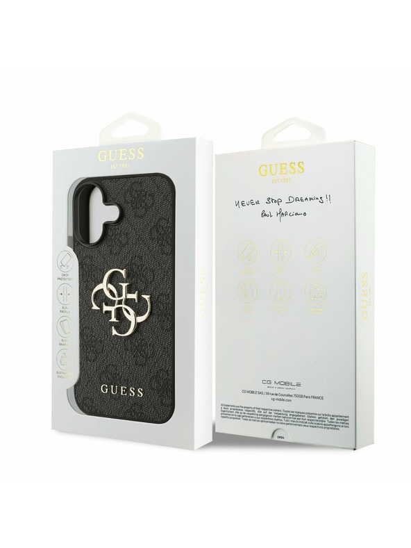 Guess Guess PU 4G Metal Logo Hátlap iPhone 17 Grey