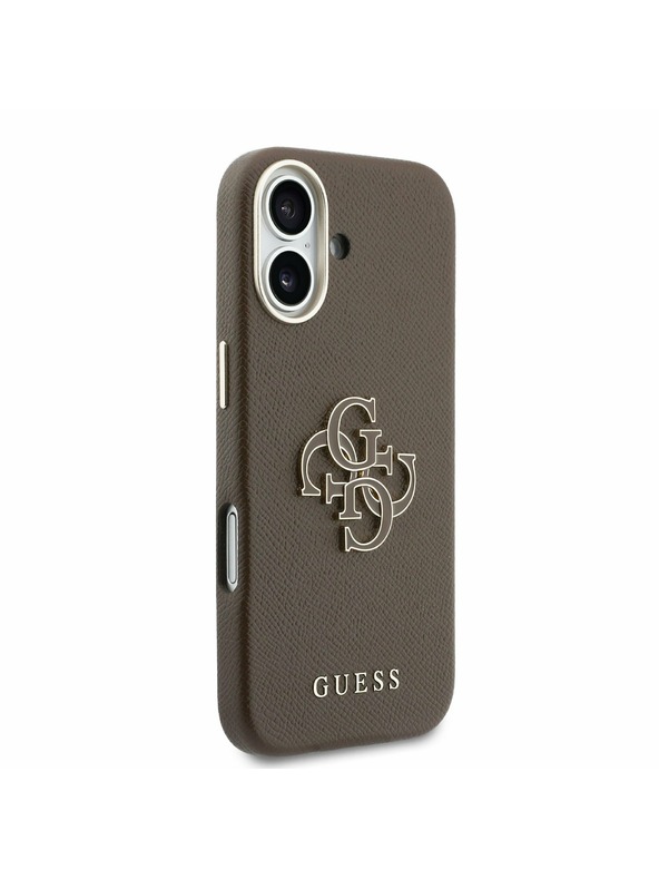 Guess Guess PU Resin Logo Hátlap iPhone 17 Brown