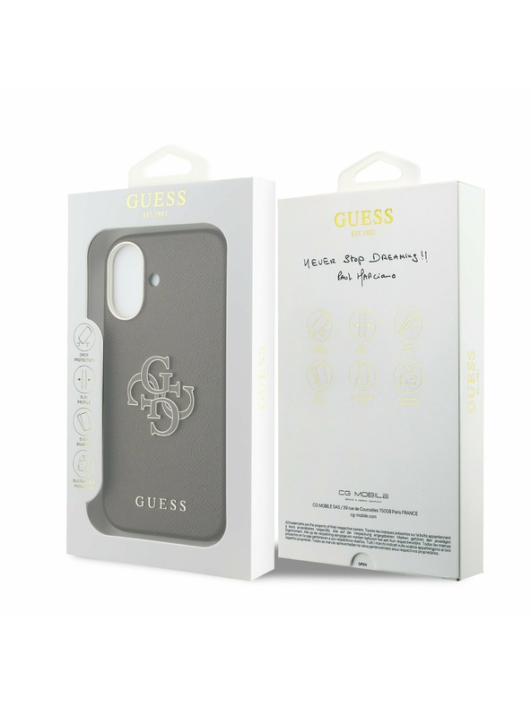Guess Guess PU Resin Logo Hátlap iPhone 17 Brown