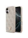 Guess Guess PU Leather 4G Strass Triangle Logo Gold Frame MagSafe Hátlap iPhone 17 Pink