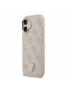 Guess Guess PU Leather 4G Strass Triangle Logo Gold Frame MagSafe Hátlap iPhone 17 Pink