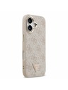 Guess Guess PU Leather 4G Strass Triangle Logo Gold Frame MagSafe Hátlap iPhone 17 Pink