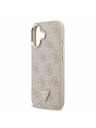 Guess Guess PU Leather 4G Strass Triangle Logo Gold Frame MagSafe Hátlap iPhone 17 Pink