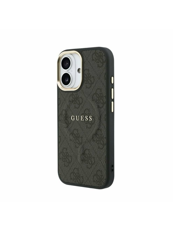 Guess Guess PU Leather 4G Gold Frame MagSafe Hátlap iPhone 17 Black