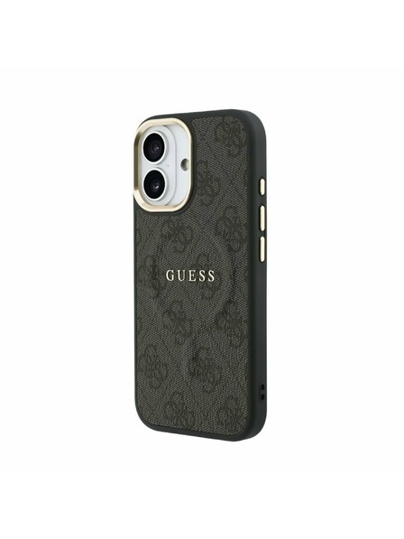 Guess Guess PU Leather 4G Gold Frame MagSafe Hátlap iPhone 17 Black