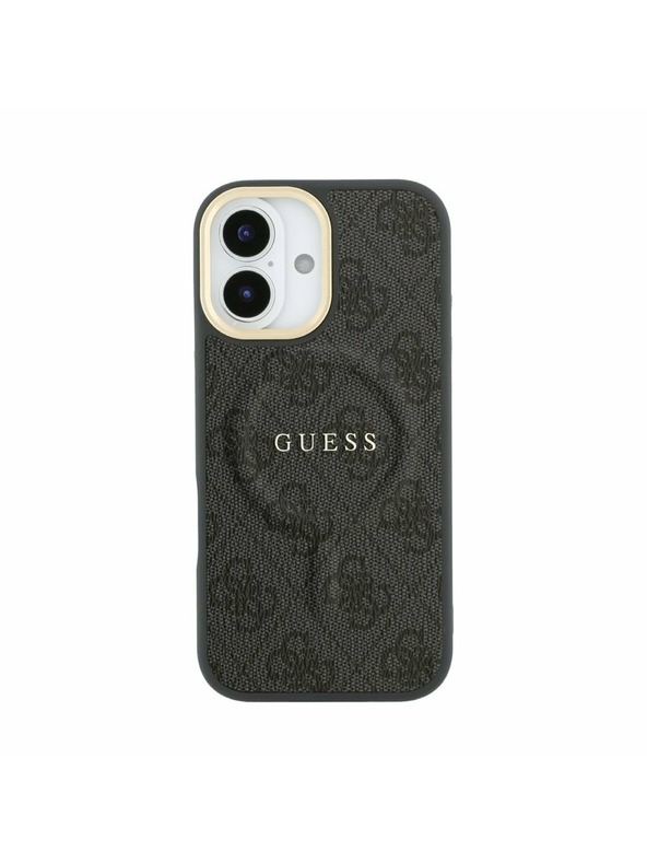 Guess Guess PU Leather 4G Gold Frame MagSafe Hátlap iPhone 17 Black