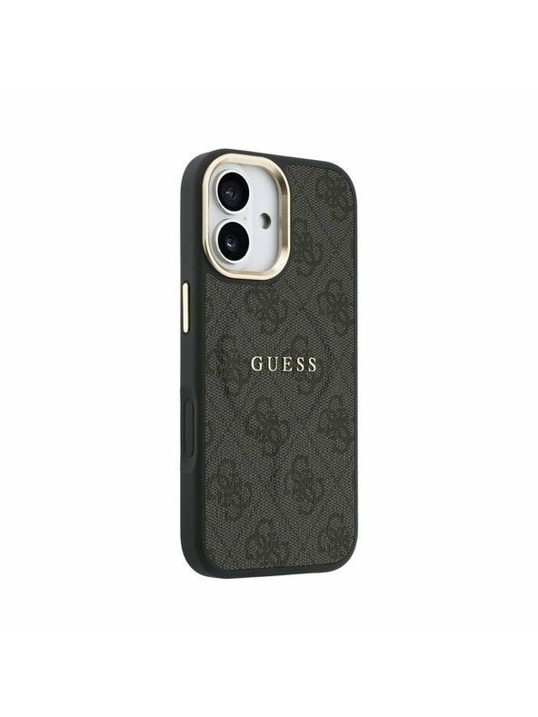 Guess Guess PU Leather 4G Gold Frame MagSafe Hátlap iPhone 17 Black