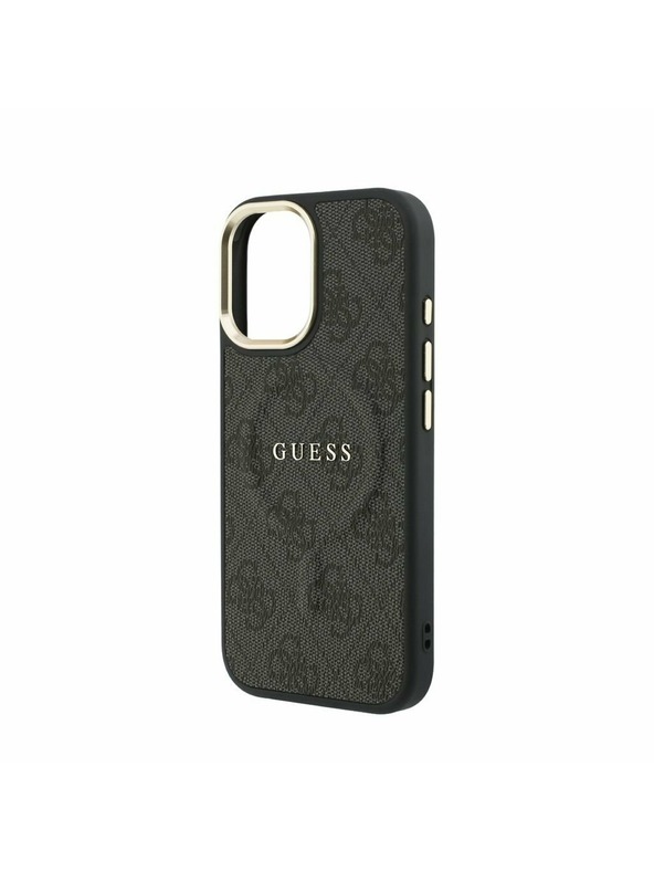 Guess Guess PU Leather 4G Gold Frame MagSafe Hátlap iPhone 17 Black