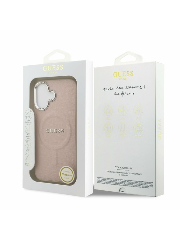 Guess Guess PU Saffiano MagSafe Hátlap iPhone 17 Pink