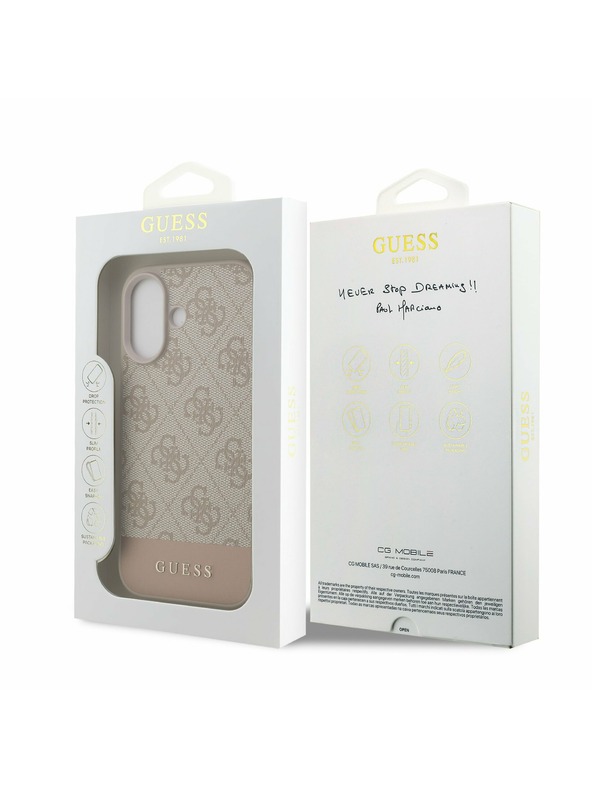 Guess Guess PU 4G Stripe Hátlap iPhone 17 Pink