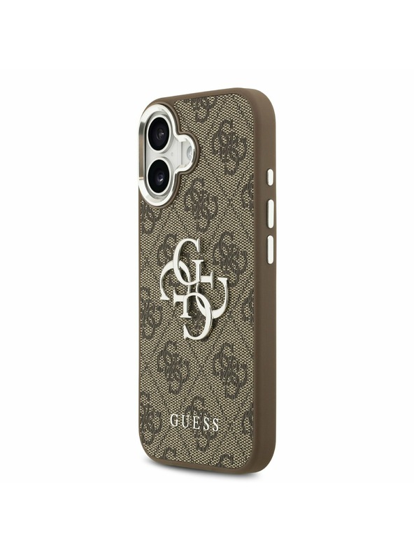 Guess Guess PU 4G Metal Logo Hátlap iPhone 17 Silver Brown
