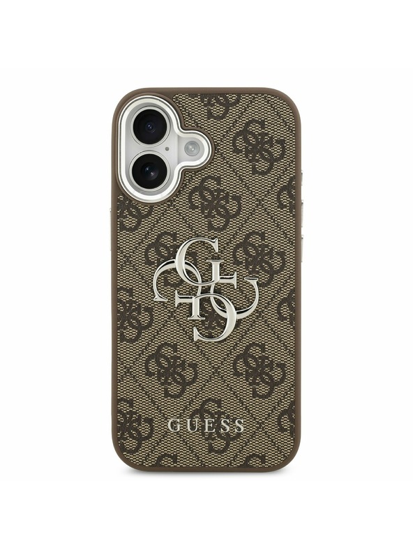 Guess Guess PU 4G Metal Logo Hátlap iPhone 17 Silver Brown