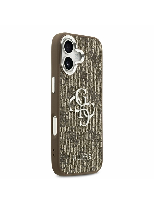 Guess Guess PU 4G Metal Logo Hátlap iPhone 17 Silver Brown