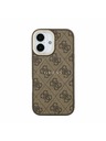 Guess Guess PU Bőr 4G Arany Keret MagSafe Hátsó Tok iPhone 17-hez Barna
