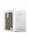 Guess Guess PU Bőr 4G Arany Keret MagSafe Hátsó Tok iPhone 17-hez Barna