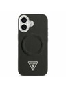 Guess Guess PU Bőr Háromszög Logó MagSafe Hátsó Tok iPhone 17-hez Fekete