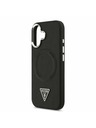 Guess Guess PU Bőr Háromszög Logó MagSafe Hátsó Tok iPhone 17-hez Fekete