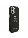 Guess Guess PU Szemcsés 4G Fém Logó Hátsó Tok iPhone 17-hez Fekete