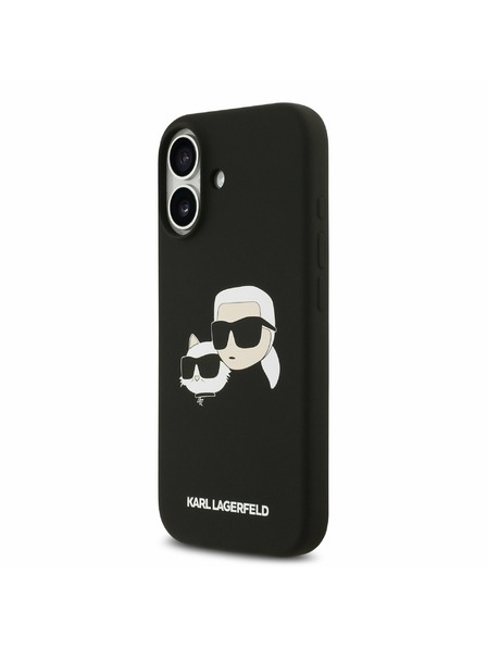 Karl Lagerfeld Karl Lagerfeld Folyékony Szilikon Dupla Fejek MagSafe Hátsó Tok iPhone 17-hez Fekete