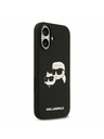 Karl Lagerfeld Karl Lagerfeld Folyékony Szilikon Dupla Fejek MagSafe Hátsó Tok iPhone 17-hez Fekete