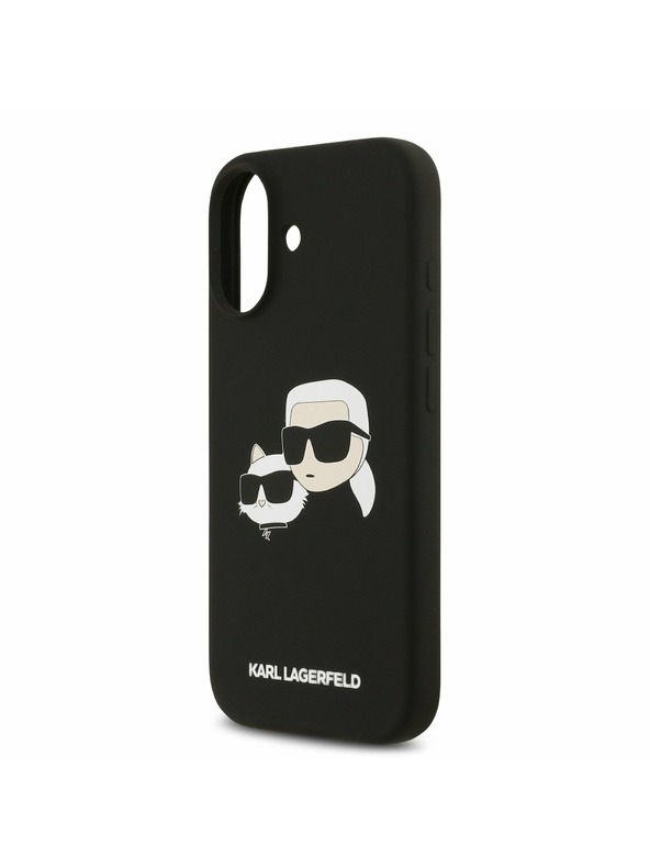 Karl Lagerfeld Karl Lagerfeld Folyékony Szilikon Dupla Fejek MagSafe Hátsó Tok iPhone 17-hez Fekete