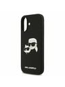 Karl Lagerfeld Karl Lagerfeld Folyékony Szilikon Dupla Fejek MagSafe Hátsó Tok iPhone 17-hez Fekete