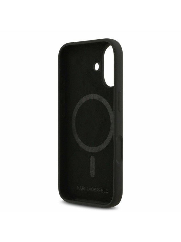 Karl Lagerfeld Karl Lagerfeld Folyékony Szilikon Dupla Fejek MagSafe Hátsó Tok iPhone 17-hez Fekete