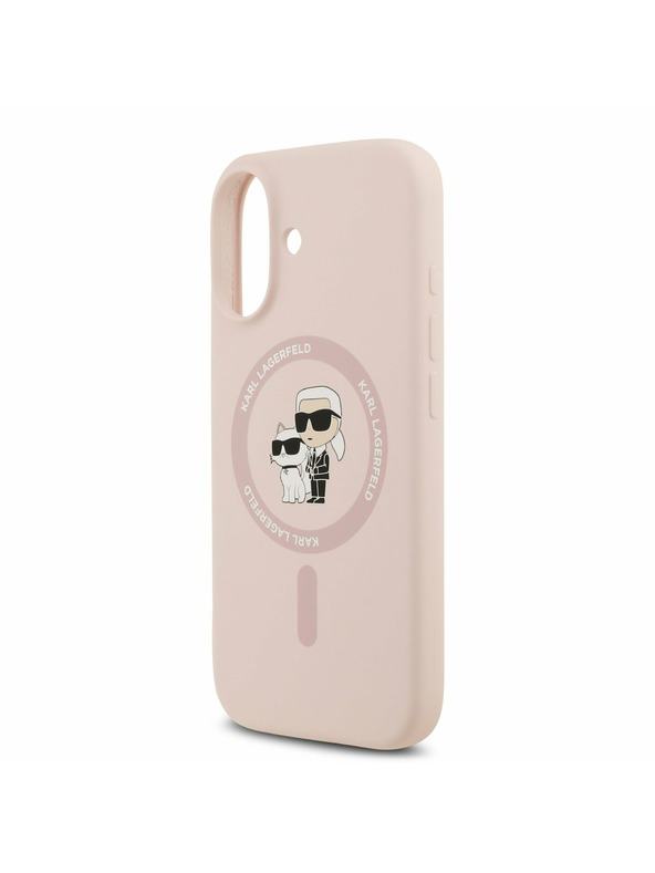 Karl Lagerfeld Karl Lagerfeld Folyékony Szilikon Karl és Choupette MagSafe Hátsó Tok iPhone 17-hez Rózsaszín