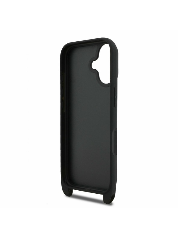 Karl Lagerfeld Karl Lagerfeld Saffiano Válltáska Pánt Fém Karl és Choupette Hátsó Tok iPhone 17-hez Fekete