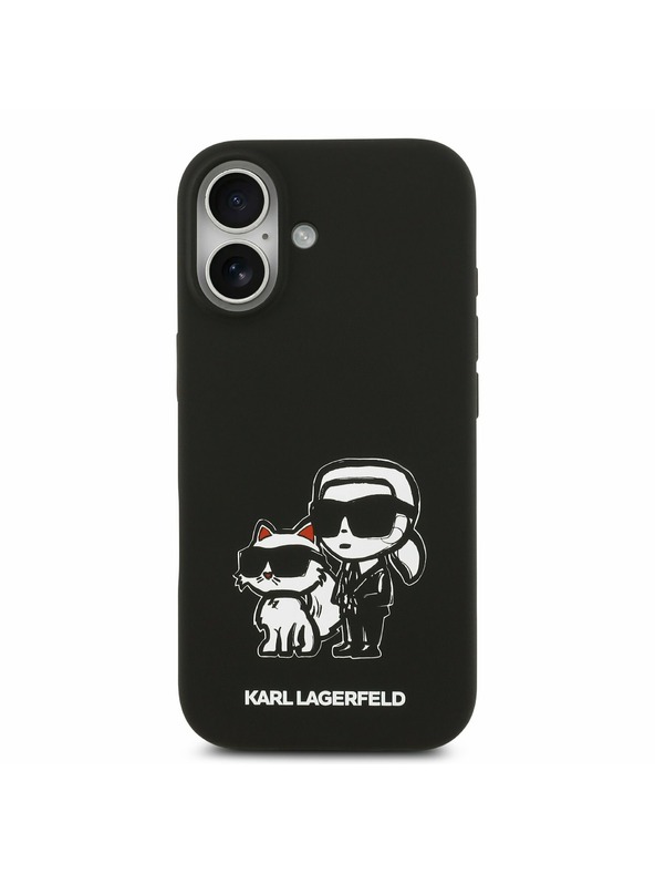 Karl Lagerfeld Karl Lagerfeld Folyékony Szilikon K&CH Vázlat MagSafe Hátsó Tok iPhone 17-hez Fekete