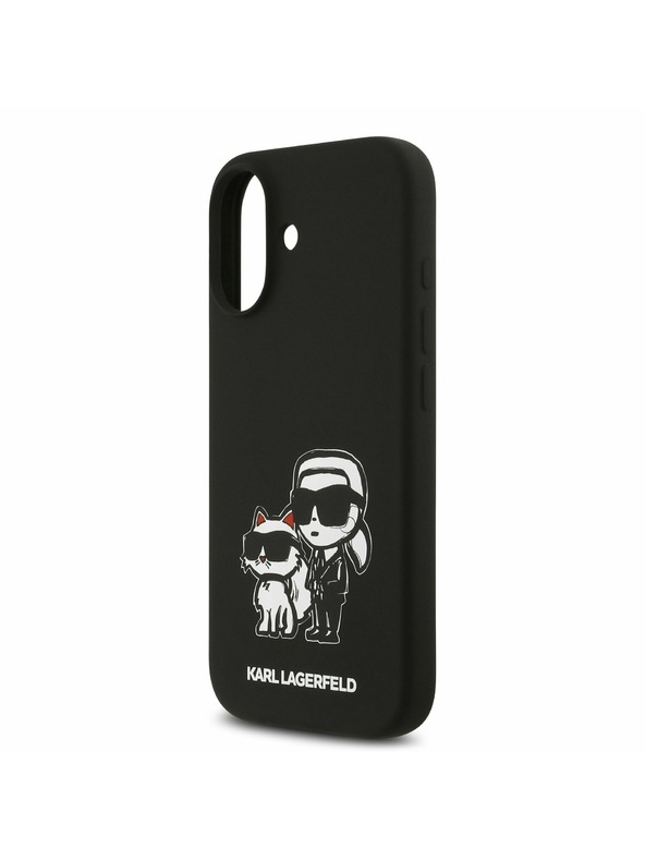 Karl Lagerfeld Karl Lagerfeld Folyékony Szilikon K&CH Vázlat MagSafe Hátsó Tok iPhone 17-hez Fekete