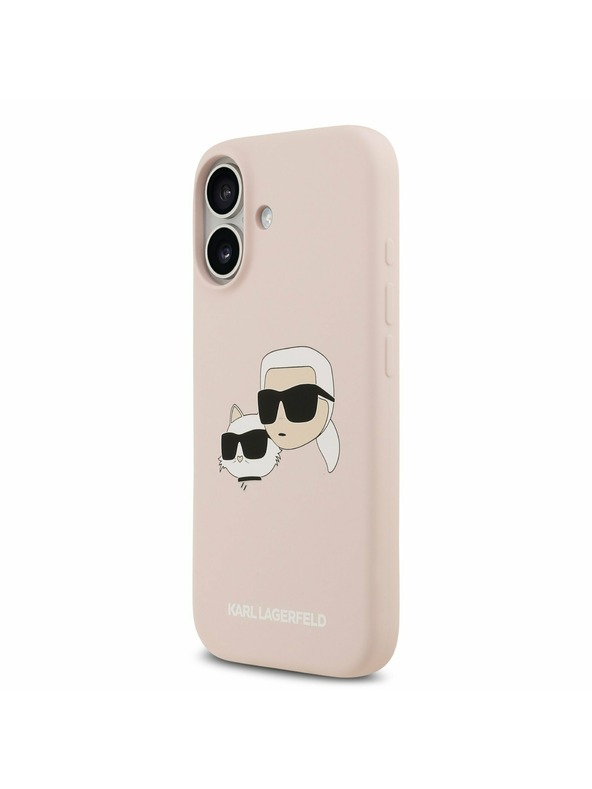 Karl Lagerfeld Karl Lagerfeld Folyékony Szilikon Dupla Fejek MagSafe Hátsó Tok iPhone 17-hez Rózsaszín