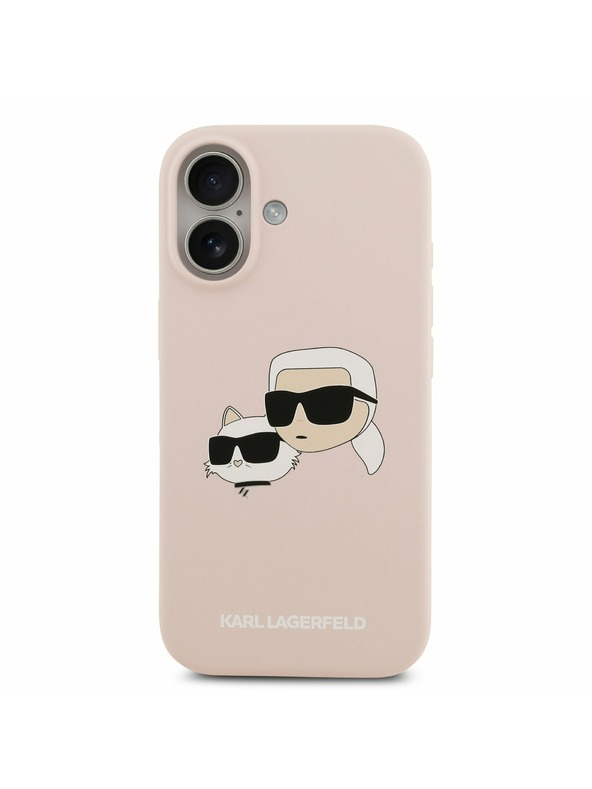 Karl Lagerfeld Karl Lagerfeld Folyékony Szilikon Dupla Fejek MagSafe Hátsó Tok iPhone 17-hez Rózsaszín