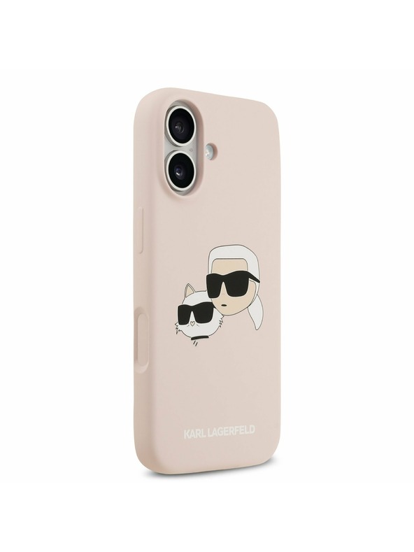 Karl Lagerfeld Karl Lagerfeld Folyékony Szilikon Dupla Fejek MagSafe Hátsó Tok iPhone 17-hez Rózsaszín