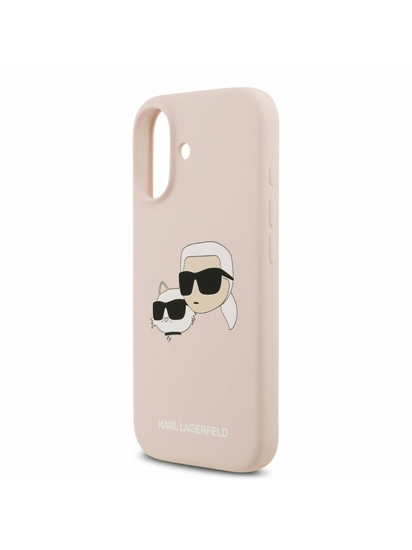Karl Lagerfeld Karl Lagerfeld Folyékony Szilikon Dupla Fejek MagSafe Hátsó Tok iPhone 17-hez Rózsaszín