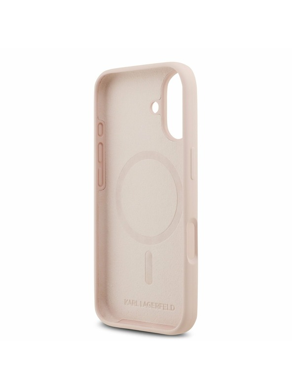 Karl Lagerfeld Karl Lagerfeld Folyékony Szilikon Dupla Fejek MagSafe Hátsó Tok iPhone 17-hez Rózsaszín