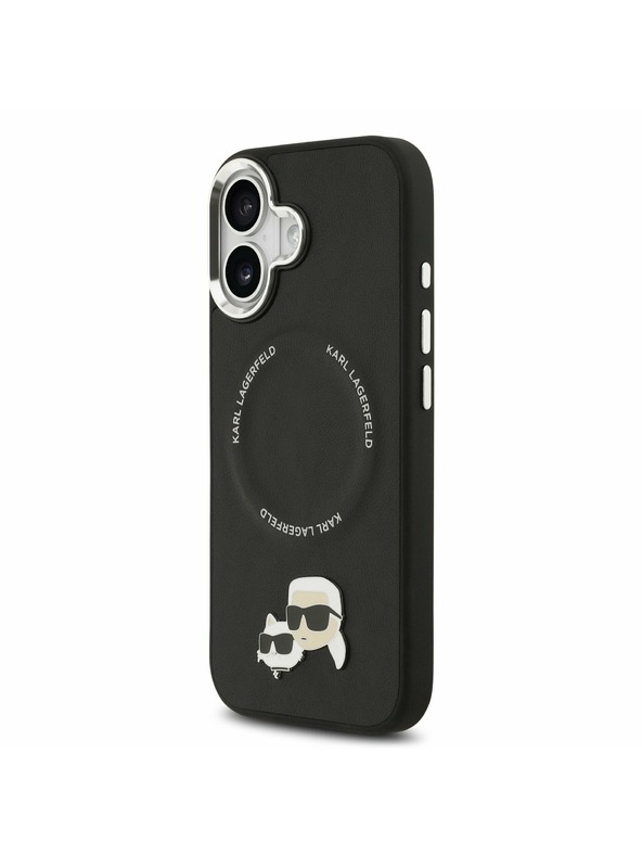 Karl Lagerfeld Karl Lagerfeld PU Karl és Choupette Fejek Csapok MagSafe Hátsó Tok iPhone 17-hez Fekete