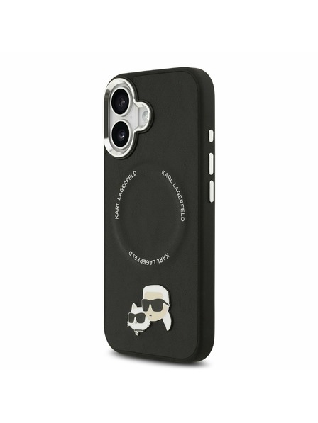 Karl Lagerfeld Karl Lagerfeld PU Karl és Choupette Fejek Csapok MagSafe Hátsó Tok iPhone 17-hez Fekete