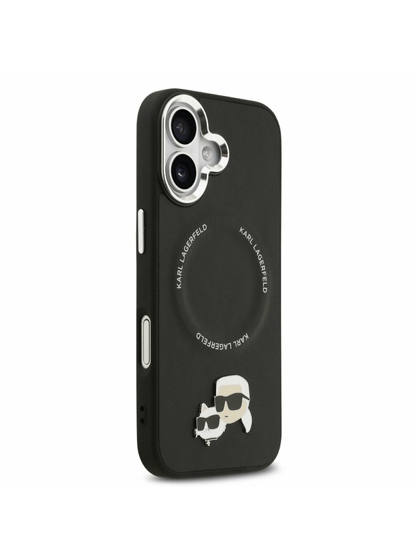 Karl Lagerfeld Karl Lagerfeld PU Karl és Choupette Fejek Csapok MagSafe Hátsó Tok iPhone 17-hez Fekete