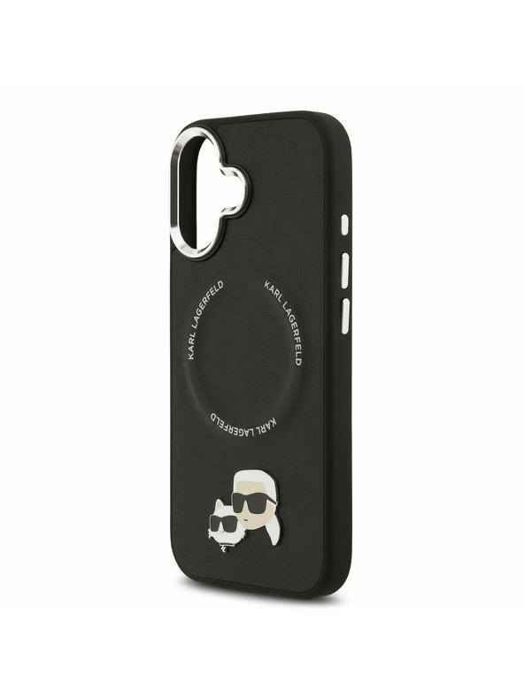 Karl Lagerfeld Karl Lagerfeld PU Karl és Choupette Fejek Csapok MagSafe Hátsó Tok iPhone 17-hez Fekete