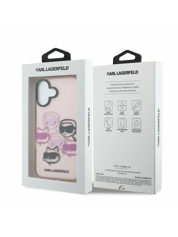 Karl Lagerfeld Karl Lagerfeld IML Multi K&CH Fejek Hátsó Tok iPhone 17-hez Rózsaszín