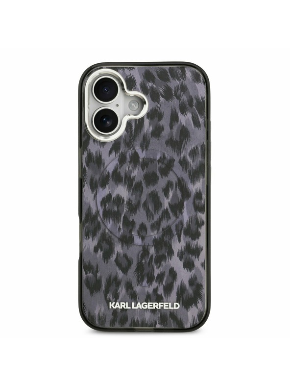 Karl Lagerfeld Karl Lagerfeld IML Leopárd MagSafe Hátsó Tok iPhone 17-hez Szürke