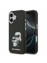 Karl Lagerfeld Karl Lagerfeld IML Akvarell Karl és Choupette Hátsó Tok iPhone 17-hez Fekete