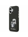 Karl Lagerfeld Karl Lagerfeld IML Akvarell Karl és Choupette Hátsó Tok iPhone 17-hez Fekete