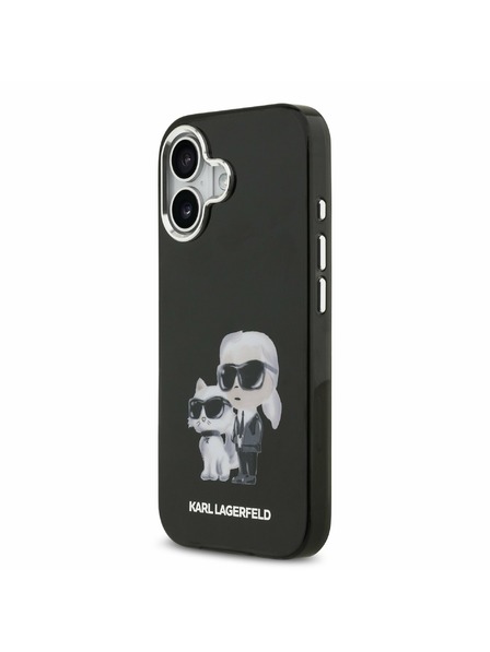 Karl Lagerfeld Karl Lagerfeld IML Akvarell Karl és Choupette Hátsó Tok iPhone 17-hez Fekete